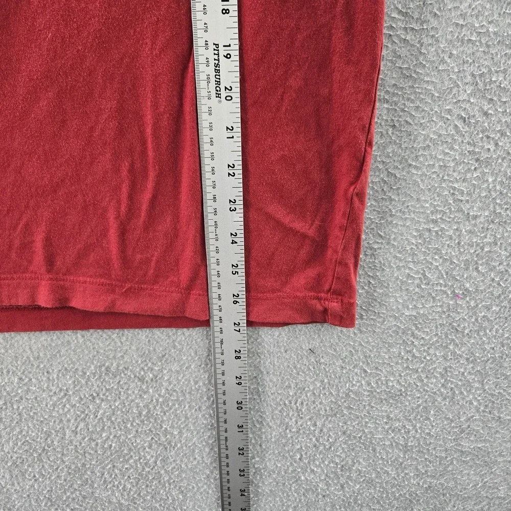 True‎ Religion Men Shirt L Red Guitar Buddha Logo Graphic Print Short Sleeve